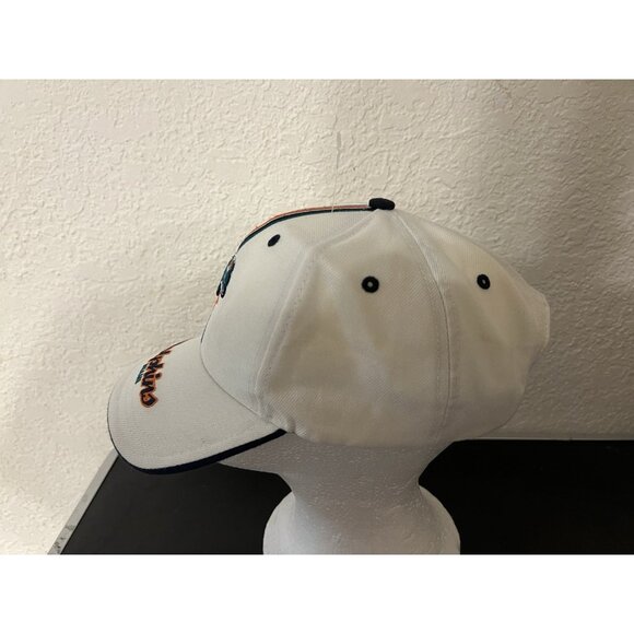 Miami Dolphins Vintage Embroidered White Adjustable Hat Cap Wool Blend Twins ent - Picture 2 of 7